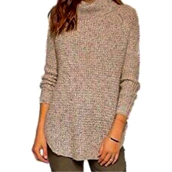 FREE PEOPLE Dylan Tweedy Oversized Sweater SMALL Oatmeal - Picture 3 of 3